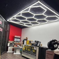Lampe de travail LED hexagonale portable et lumineuse, alimentée par courant alternatif, étanche IP55, pour bureau, hôtel, atelier, garage, éclairage de détail