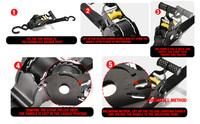 Lot de 2 sangles d'arrimage à cliquet auto-rétractables 1 po x 3 m, capacité 1500 lb