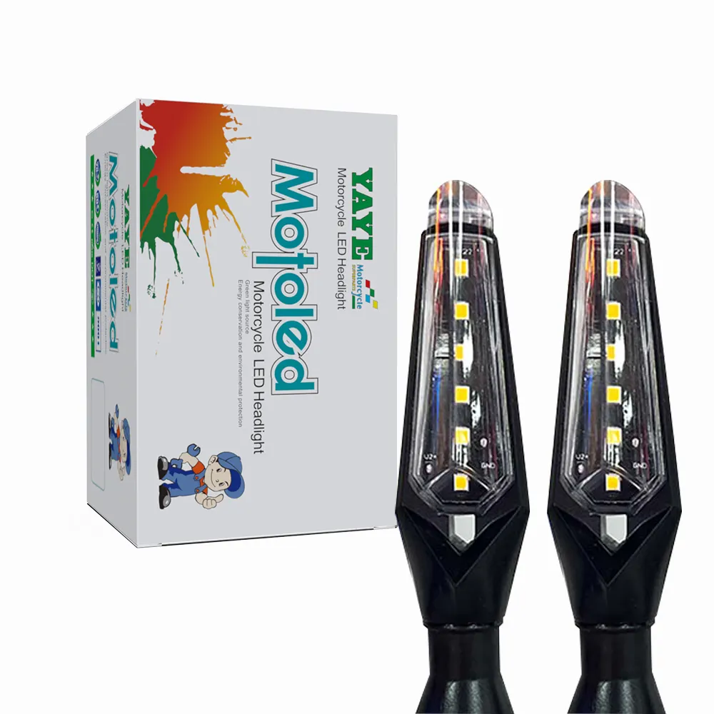 YAYE indicatori di direzione per moto lampeggiatore di coda a LED lampeggiante ad acqua fluente IP67 luci lampeggianti per moto pieghevoli
