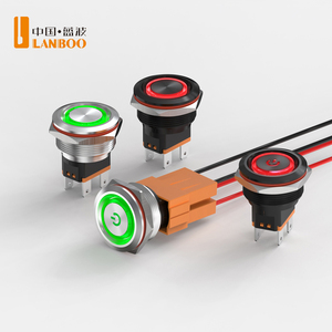 Lanboo 25C 25 mét cao hiện tại 15A <span class=keywords><strong>push</strong></span> <span class=keywords><strong>button</strong></span> chuyển LED tự khóa 2NO cho tự động hóa công nghiệp thiết bị gia dụng Max 12V - Product Image 3