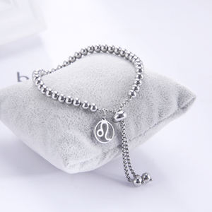 Myshape Zodiac Pendent Beads Chain Pulseras para Mujeres Niñas Pulsera <span class=keywords><strong>de</strong></span> acero inoxidable Aries Piscis Gemini Aquarius Taurus - Product Image 4