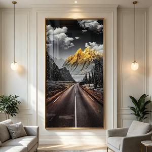 <span class=keywords><strong>Pintura</strong></span> <span class=keywords><strong>de</strong></span> Porcelana con Paisaje <span class=keywords><strong>de</strong></span> <span class=keywords><strong>Montaña</strong></span> Dorada, Arte <span class=keywords><strong>de</strong></span> Pared <span class=keywords><strong>de</strong></span> Lujo con LED para Decoración del Hogar, <span class=keywords><strong>Pintura</strong></span> para Entrada, Venta al Por Mayor <span class=keywords><strong>de</strong></span> Fábrica - Product Image 1