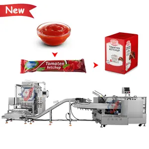 Automatic curry paste chilli sauce multi lane food liquid stick sachets ketchup small box packaging machine