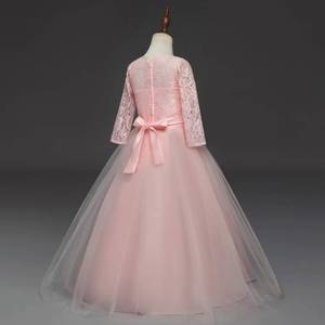 Robe de princesse élégante à manches courtes en dentelle et tulle pour petites filles, idéale pour les fêtes et spectacles - Nouvelle collection MS très prisée - Product Image 4
