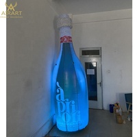Bouteilles gonflables avec éclairage LED, modèles de bouteilles de champagne gonflables sur mesure pour la publicité gonflable