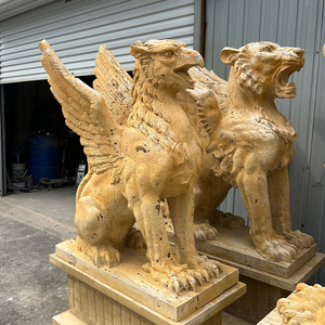 Tùy Chỉnh Chất Lượng Cao Bằng Đá Cẩm Thạch Động Vật Điêu Khắc Với Cánh Hổ Cuộc Sống Kích Thước Handmade Khắc Đá Nghệ Thuật Cho Khách Sạn Lớn - Product Image 3
