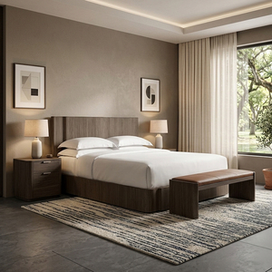 Panneau de Lit Antique en Bois Massif Style Moderne Kyoto Luxe <span class=keywords><strong>Meubles</strong></span> Français pour Cadres de Lit King, Double et Queen Size - Product Image 1