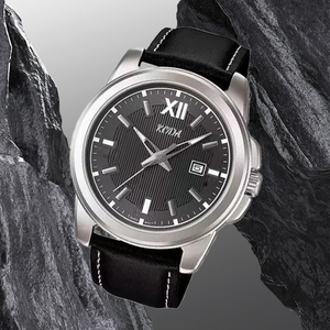 Grand cadran bleu chiffres arabes Design montres-bracelets analogiques pour hommes 50 mètres résistant à l'eau affichage de la date ses paires en cuir - Product Image 5