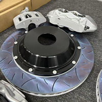 Kit de Frenos de Alto Rendimiento con Caliper Delantero de 6 Pistones y Caliper Trasero de 4 Pistones con Cable Mecánico para Audi, VW, Focus y Mustang