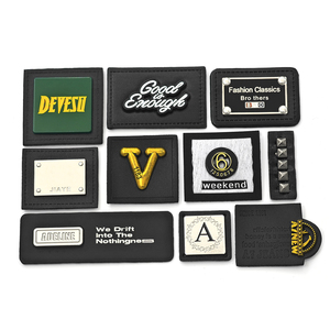 Dập nổi túi quần jean quần áo giả da logo tag vá tùy chỉnh PU kim loại nhãn da cho quần áo quần jean túi quần áo Denim - Product Image 2