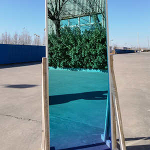 Large <strong>square</strong> and Circular Colorful Glass <strong>Frame</strong> Mirror - Product Image 2
