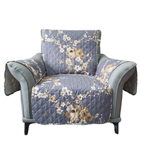 Nouvelle arrivée, élégante housse de canapé à motif floral gris, matelassée en diamant, lavable, housse de fauteuil pour la décoration de la maison