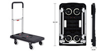Nouveau Chariot Utilitaire Pliant Breveté 2026, Châssis PP, Plateforme Pliable OEM, Roues Silencieuses Durables de 4 Pouces, Chariot à Main Portable pour la Maison