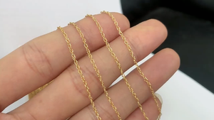 שרשרת זהב 14 קראט מלאה חבלים משולש שרשרת 1 מ מ מ מ מ "מ שרשרת אדווה אמיתי זהב - Product Image 6