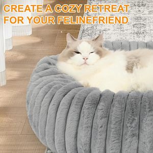 Warm Pet Kennel in Winter High Weight Straight Rabbit Plush Pet <b>Mat</b> Round <b>cat</b> Kennel Dog Bed - Product Image 4