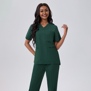 Tenue Médicale Femme 2026 : <span class=keywords><strong>Blouse</strong></span> Chirurgicale à Poches <span class=keywords><strong>et</strong></span> <span class=keywords><strong>Pantalon</strong></span> Droit – Uniforme <span class=keywords><strong>Infirmière</strong></span> Couleur Unie - Product Image 2