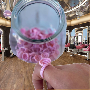 Plastic <b>Lash</b> Glue Rings Disposable Eyelash Extension <b>Adhesive</b> Holder Rings for Salon Supplies - Product Image 2