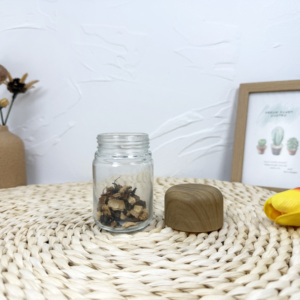 Custom Herb Flower Dry Goods Stash Sealed Matte Black 3.5g Child Resistant Wide Mouth Airtight <b>Storage</b> Glass Jar <b>Container</b> - Product Image 2