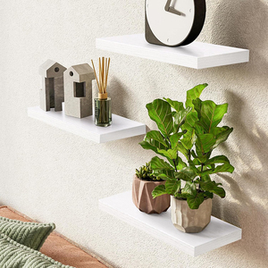 Étagère <span class=keywords><strong>murale</strong></span> flottante en bois de style campagnard, 3 pièces, <span class=keywords><strong>rangement</strong></span> solide pour salle de bain chambre cuisine salon pour la décoration de la maison - Product Image 3