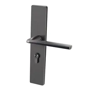 Pure copper interior bedroom brass door handle double lever lock wooden door hardware fittings
