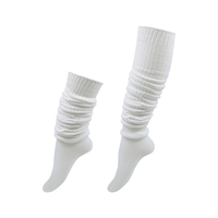 Mode femmes dames blanc épais chaud coton laine tricot cuisse haute botte bas Slouch chaussettes