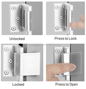 मैट ब्लैक कीलेस एंटी-चोरी जस्ता एलॉय डोर लैच लॉक आंतरिक दरवाजे की सूजन के लिए अतिरिक्त घरेलू सुरक्षा - Product Image 3