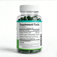 Cápsulas de Suplemento Dietético con Extracto de Clorofila Natural de Plantas OEM/ODM, Favorecen una Digestión Saludable y una Salud Holística