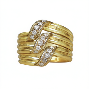 Anello di Lusso Placcato Oro con Diamante Naturale Taglio Brillante Rotondo, Colore G-H, per Uso Quotidiano, Stile Unisex T0075 - Product Image 1