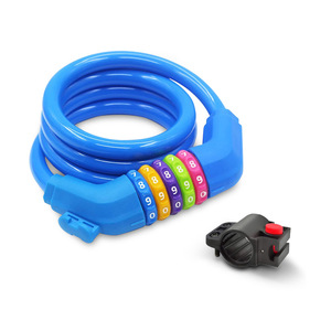 กุญแจล็อคแบบสายเคเบิล Ch Cjsj ขนาด 120 ซม. สายเหล็กหุ้มพลาสติก PVC สำหรับจักรยาน มอเตอร์ไซค์ ป้องกันการโจรกรรม พร้อมหน้าปัดสี - Product Image 1