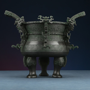 Ornement en Bronze Prince Wu Ding de Copper World, Vert Antique, 36 cm, Décoration Maison et Bureau, Cadeau de Pendaison de Crémaillère - Product Image 2