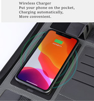Banco de energía de carga inalámbrica para a4, portafolio con cremallera, carpeta personalizada de cuero suave, bolsa para ordenador portátil de negocios, portafolio de negocios para hombre