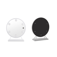 Single-Sided Metal Glass Smart Desktop Magnifying Makeup Mirror LED Display Screen 3 Color Dimmable LED Lights USB Rechargeable