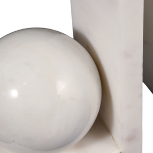Fermalibri in Marmo a Forma di Sfera, Elemento Decorativo Moderno per Libreria o Ufficio - Product Image 4