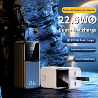 LOGO personnalisable PD22.5W banque de puissance de charge super rapide 10000-50000mAh chargeur portable double USB de grande capacité avec lanière
