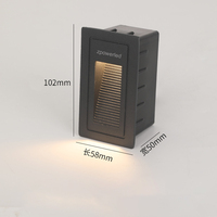 Lampes LED encastrées pour escaliers, forme rectangulaire, boîtier en aluminium, blanc neutre, 3W