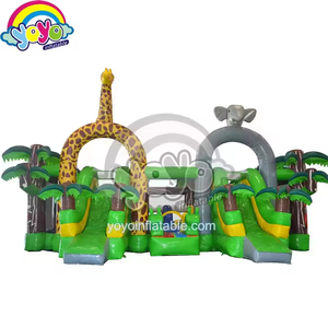 Aire de jeux gonflable champignon de la jungle 3D géant, zone de saut en forme de champignons, capacité commerciale, PVC de qualité professionnelle pour fêtes en extérieur - Product Image 1