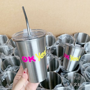 Vaso de acero inoxidable con aislamiento térmico de 12-24 horas, con pajita, taza de viaje portátil para adultos - Product Image 3