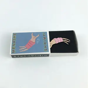 Enamel Pins Set Custom Logo Printing Paper Box Packed Pins Badge