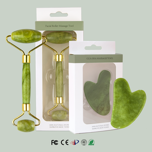 Fabricante de China, venta al por mayor, rodillo de piedra de Jade 100% Natural <span class=keywords><strong>Guasha</strong></span> y juego de rodillos faciales, masajeador, herramientas de belleza para el cuidado de la piel - Product Image 6