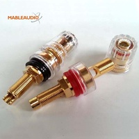 Connecteurs de borne de haut-parleur de type moyen Mable Audio MABG0003M, bornes de connexion plaquées or, fiche banane L200