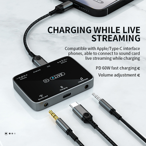 OEM live streaming Card âm thanh Bộ chuyển đổi âm thanh cho <span class=keywords><strong>Iphone</strong></span> Android điện thoại di động chuyển đổi tai nghe jack Splitter - Product Image 2