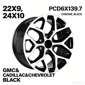 Nouvelles <span class=keywords><strong>jantes</strong></span> en alliage flocon de neige noires 2026 de 20 à 28 pouces 6x139.7 pour Chevrolet Silverado 1500 GMC Denali Cadillac Escalade - Product Image 5