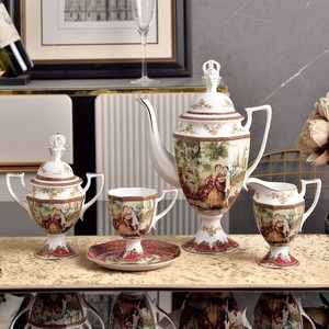 Luxury European Retro Character Bone China <b>Tea</b> <b>Set</b> with Eco-Friendly Features Customizable Gift Box - Product Image 1