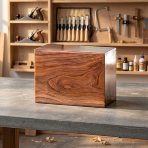 Solid Rosewood Plain Eco-Friendly Economical <b>Medium</b>-Sized Baby Pet-Friendly Urn 7x5x4" 80 Cu Inches CITES Certified | Ready SHIP - Product Image 4