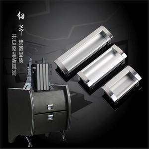 Modern Aluminum Alloy <b>Drawer</b> Handles Bar Shape Recessed <b>Sliding</b> Door Embedded Furniture Hardware Durable Design - Product Image 1