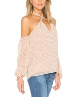 Nouvelle arrivée été Sexy Top femmes Sexy chaud en mousseline de soie Transparent imprimé Blouse