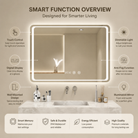 Miroir de salle de bain intelligent multifonctionnel en gros avec Bluetooth et anti-buée
