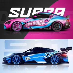 ฟิล์มเปลี่ยนสีรถยนต์ PET ออกแบบเอง ลายการ์ตูนอนิเมะ สติ๊กเกอร์ติดรถยนต์ ฟิล์มสองมิติ - Product Image 2