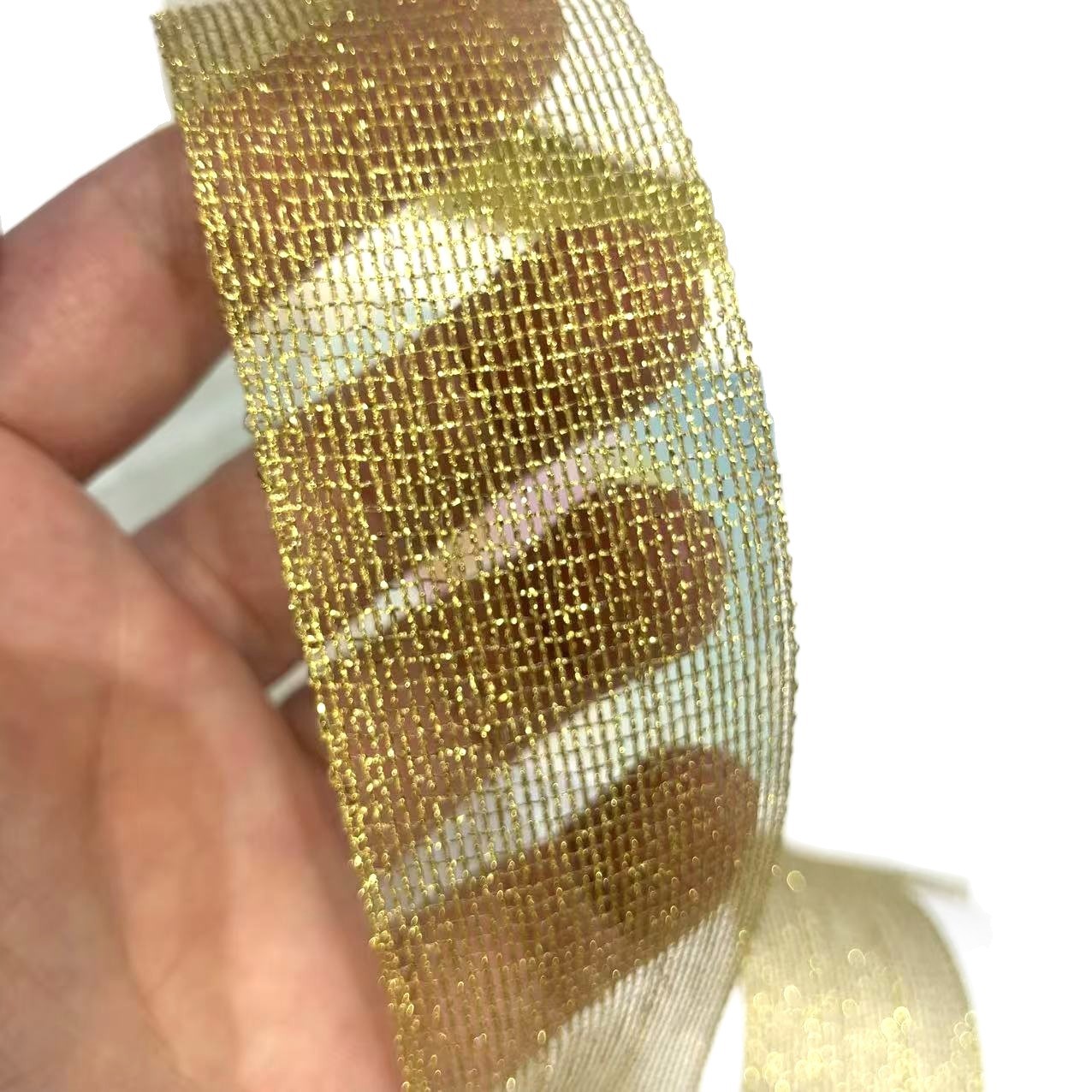 1.5cm Double Gold Silver Color Polyester Onion Double Faced Satin Ribbon Packaging Gift for Flowers Baking Wedding Festival