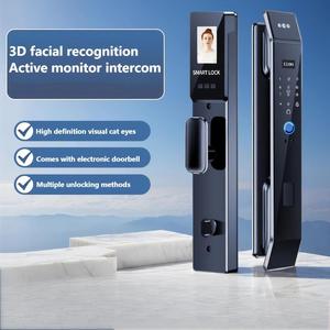 3d Gezichtsherkenning Deurslot Volautomatische Elektronische Biometrische Vingerafdruk Gezichtsscan Wi-Fi App 3200Mah Batterij - Product Image 2